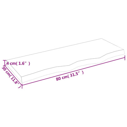 Væghylde 80x30x(2-4) Cm Massivt Egetræ - Billede 9