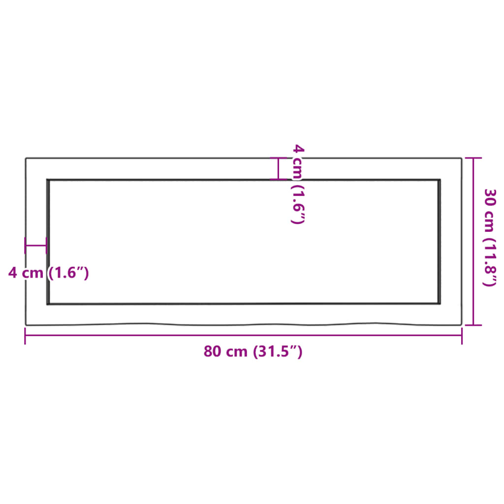 Væghylde 80x30x(2-4) Cm Massivt Egetræ - Billede 10