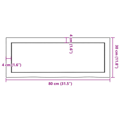 Væghylde 80x30x(2-4) Cm Massivt Egetræ - Billede 10