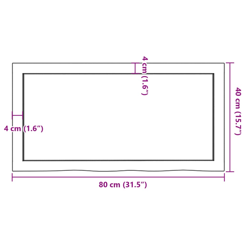 Væghylde 80x40x(2-4) Cm Massivt Egetræ - Billede 10