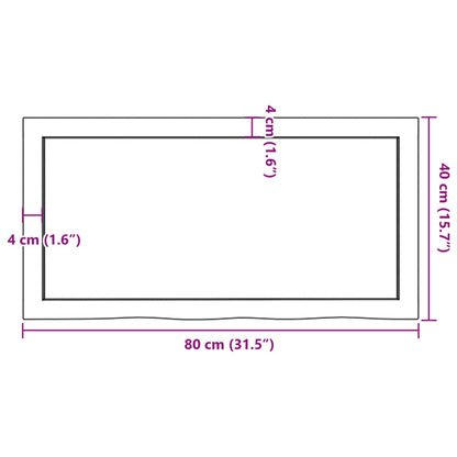 Væghylde 80x40x(2-4) Cm Massivt Egetræ - Billede 10