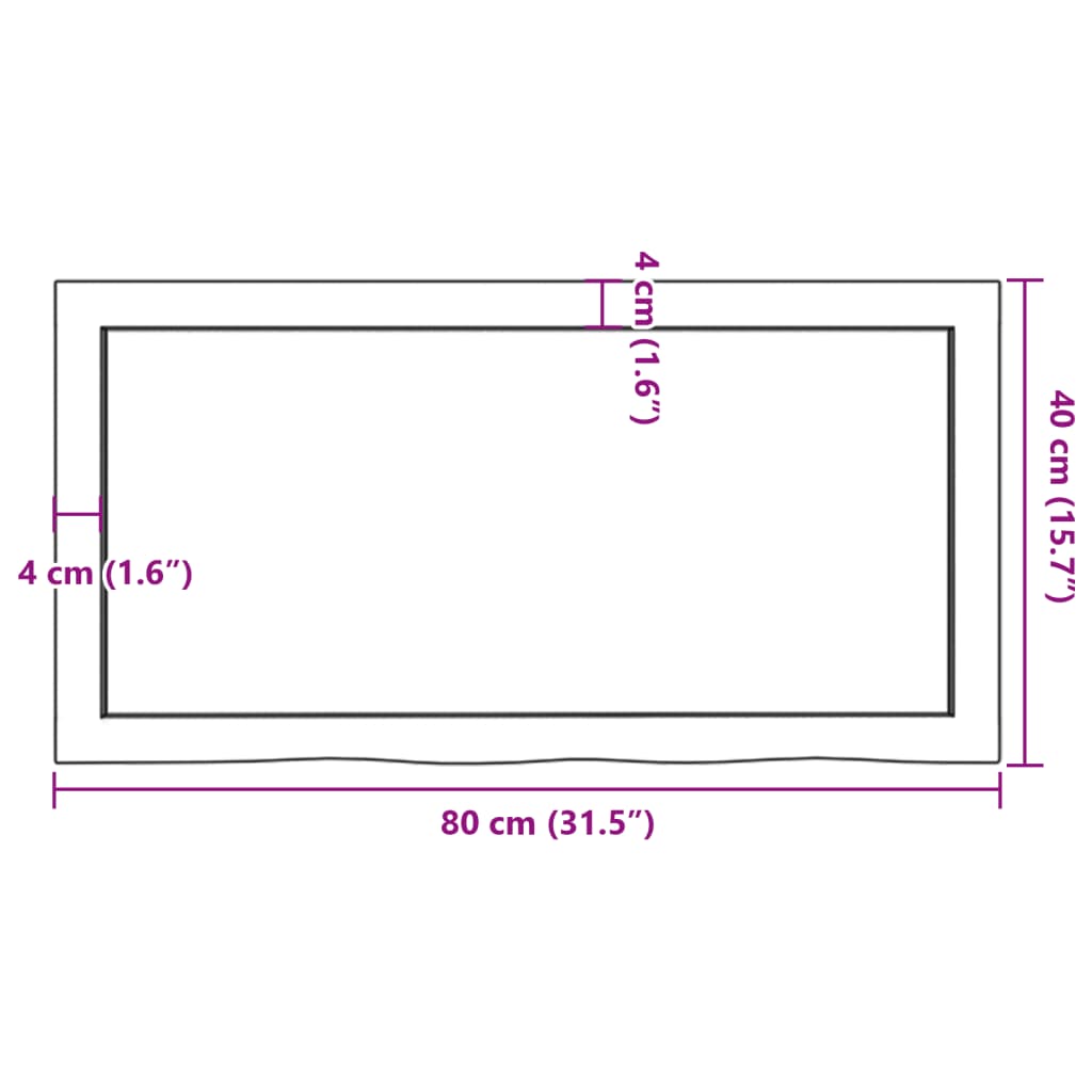 Væghylde 80x40x(2-6) Cm Massivt Egetræ - Billede 10