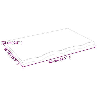 Væghylde 80x50x2 Cm Massivt Egetræ - Billede 7