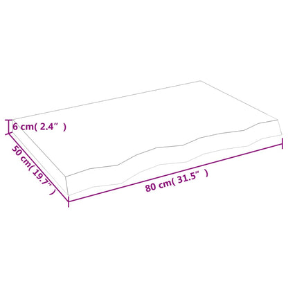 Væghylde 80x50x(2-6) Cm Massivt Egetræ - Billede 9