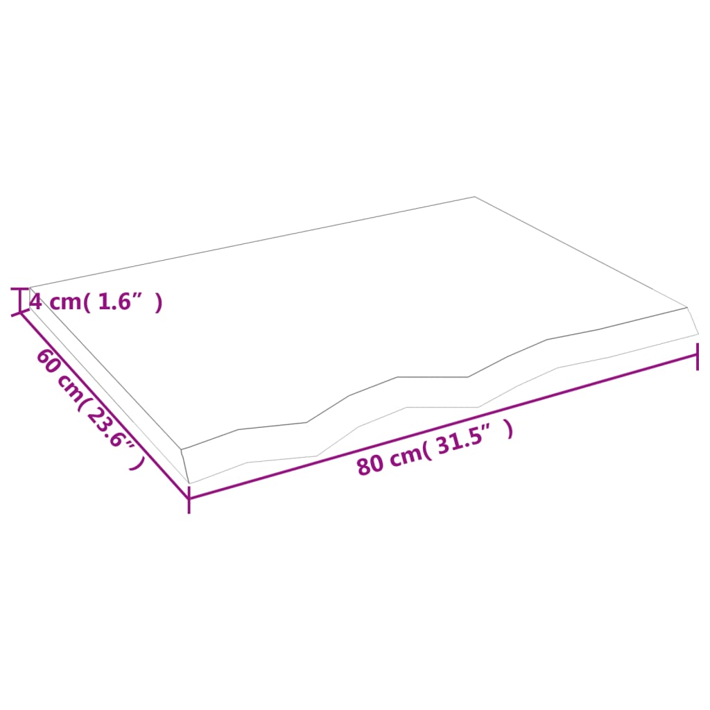Væghylde 80x60x(2-4) Cm Massivt Egetræ - Billede 9