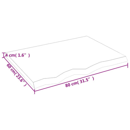 Væghylde 80x60x(2-4) Cm Massivt Egetræ - Billede 9