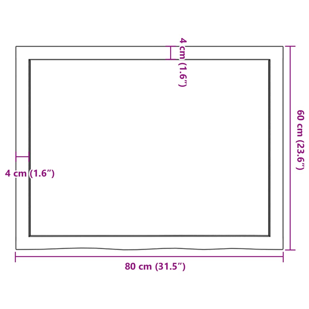 Væghylde 80x60x(2-4) Cm Massivt Egetræ - Billede 10