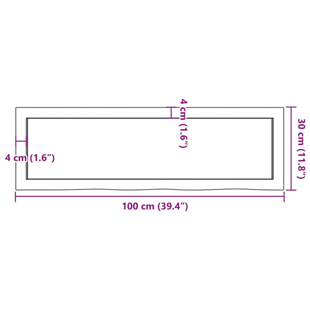 Væghylde 100x30x(2-4) Cm Massivt Egetræ - Billede 10