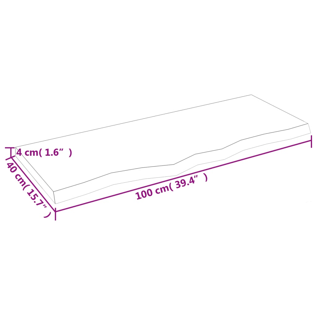 Væghylde 100x40x(2-4) Cm Massivt Egetræ - Billede 9