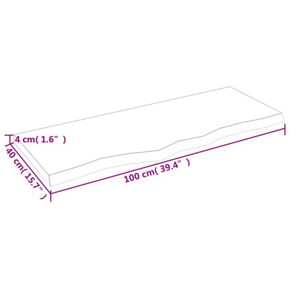 Væghylde 100x40x(2-4) Cm Massivt Egetræ - Billede 9