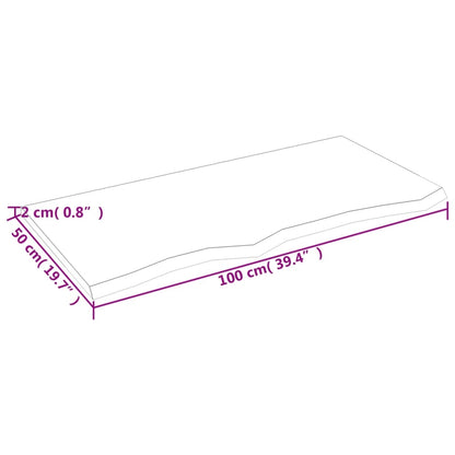 Væghylde 100x50x2 Cm Massivt Egetræ - Billede 7