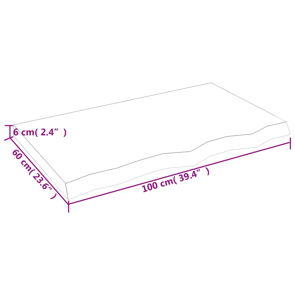 Væghylde Massivt Egetræ (2-6 Cm) - Billede 9