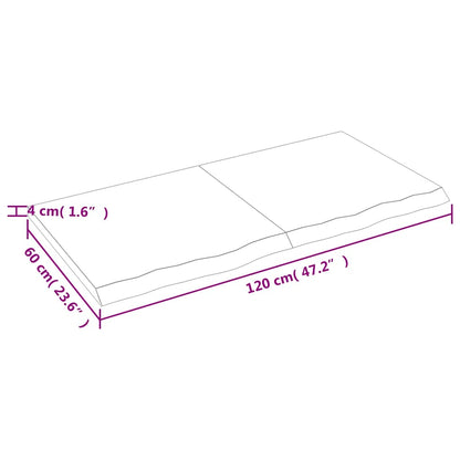 Væghylde Massivt Egetræ (120x60x2-4 Cm) - Billede 9