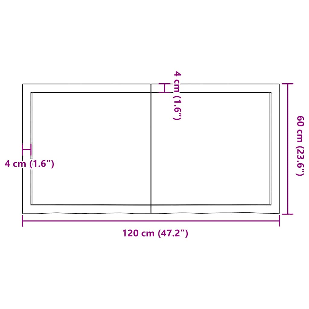 Væghylde Massivt Egetræ (120x60x2-4 Cm) - Billede 10