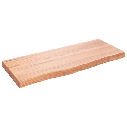 Væghylde 100x40x(2-6) Cm Behandlet Massivt Egetræ - Billede 2