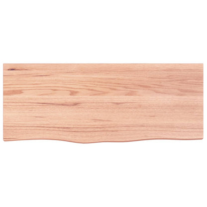 Væghylde 100x40x(2-6) Cm Behandlet Massivt Egetræ - Billede 4