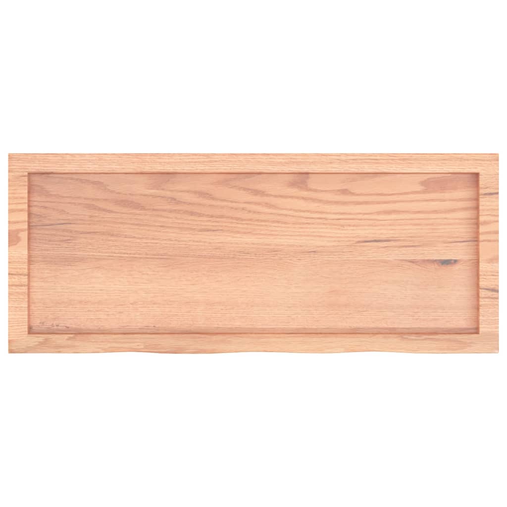 Væghylde 100x40x(2-6) Cm Behandlet Massivt Egetræ - Billede 5