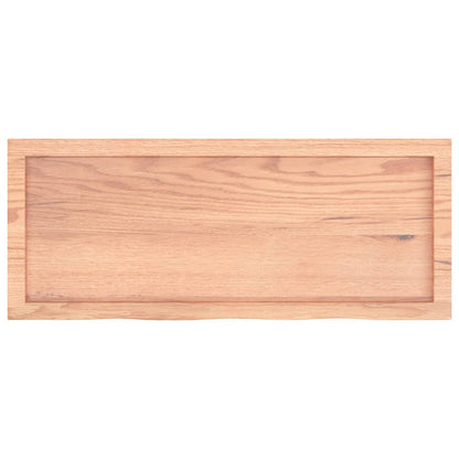 Væghylde 100x40x(2-6) Cm Behandlet Massivt Egetræ - Billede 5