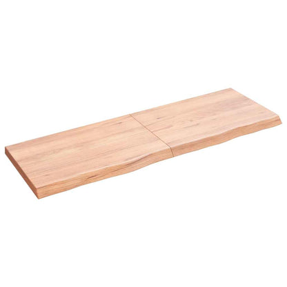 Væghylde 120x40x(2-4) Cm Behandlet Massivt Egetræ - Hovedbillede