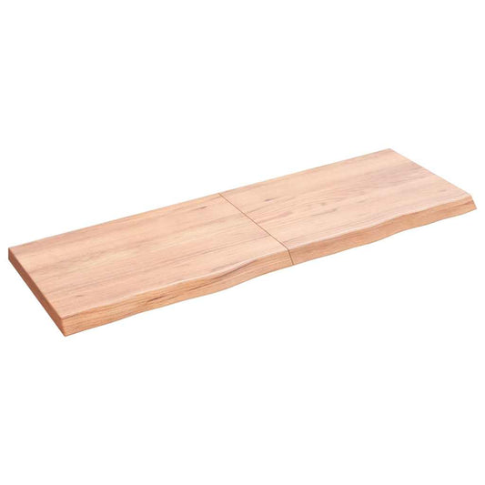 Væghylde 120x40x(2-4) Cm Behandlet Massivt Egetræ - Hovedbillede