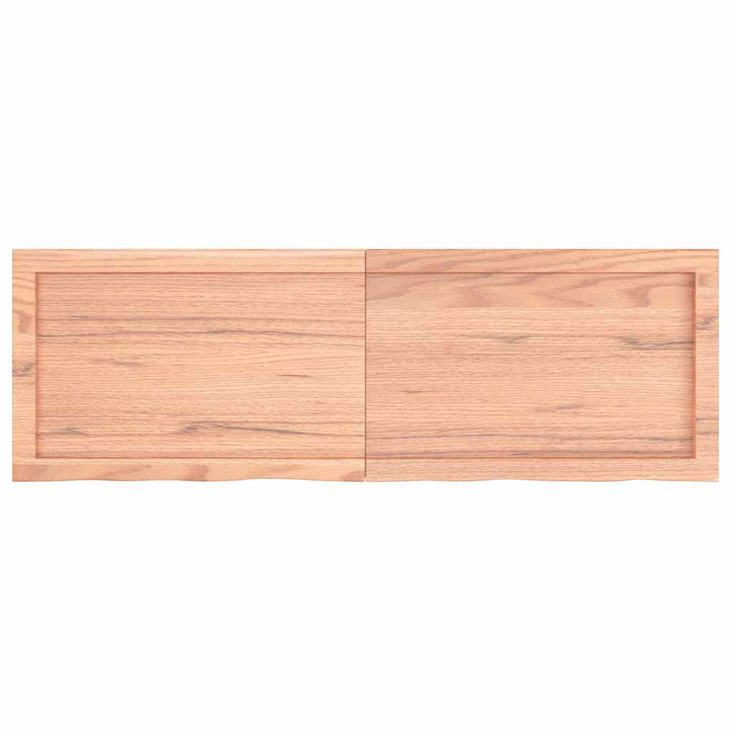 Væghylde 120x40x(2-4) Cm Behandlet Massivt Egetræ - Billede 2