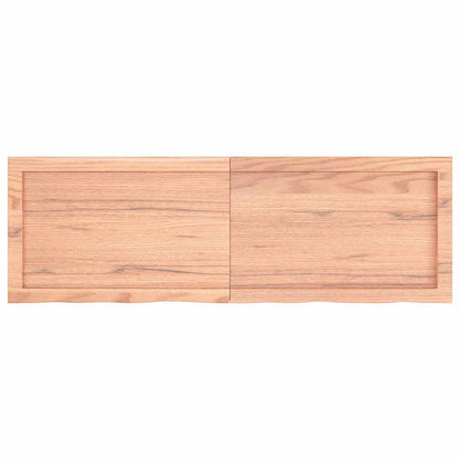 Væghylde 120x40x(2-4) Cm Behandlet Massivt Egetræ - Billede 2