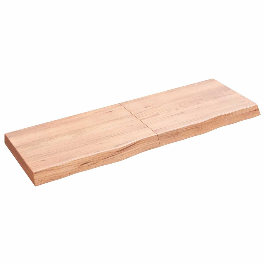 Væghylde 120x40x(2-6) Cm Behandlet Massivt Egetræ - Hovedbillede