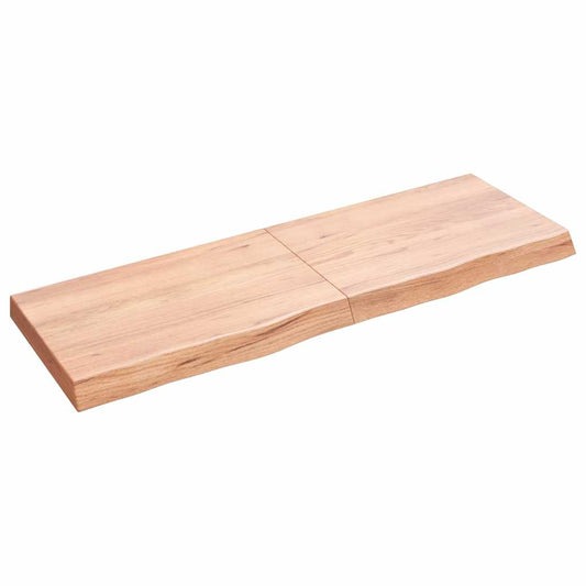 Væghylde 120x40x(2-6) Cm Behandlet Massivt Egetræ - Hovedbillede