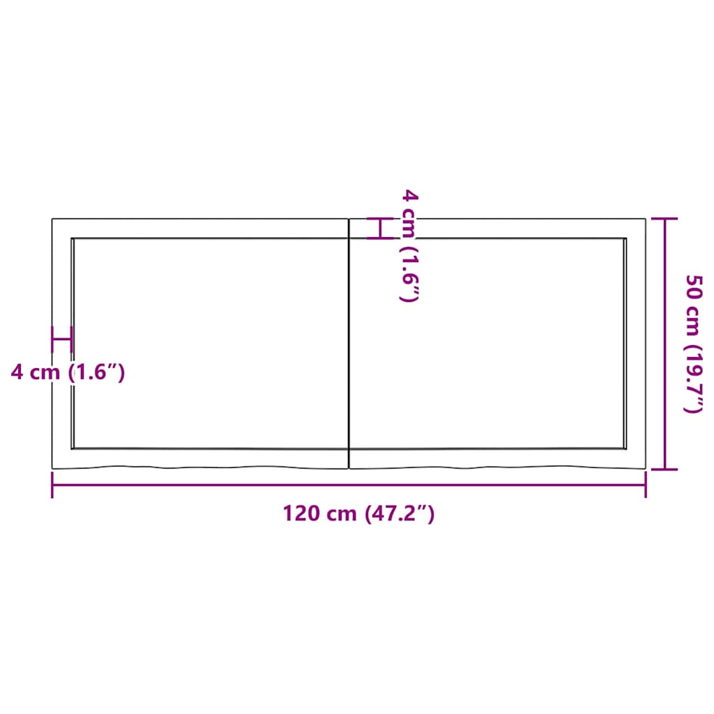 Væghylde 120x50x(2-6) Cm Behandlet Massivt Egetræ - Billede 10