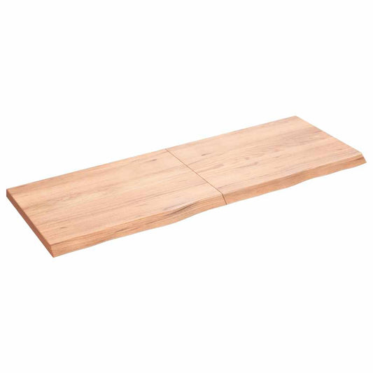 Væghylde 140x50x(2-4) Cm Behandlet Massivt Egetræ - Hovedbillede