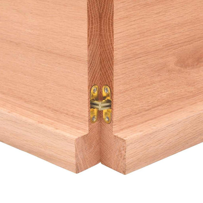 Væghylde 140x50x(2-4) Cm Behandlet Massivt Egetræ - Billede 7