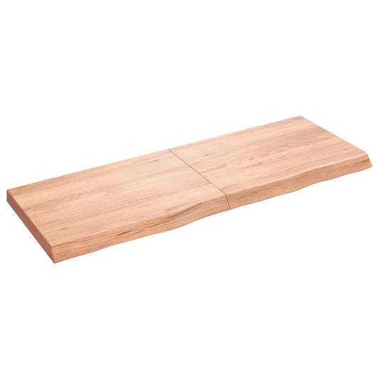 Væghylde 140x50x(2-6) Cm Behandlet Massivt Egetræ - Hovedbillede
