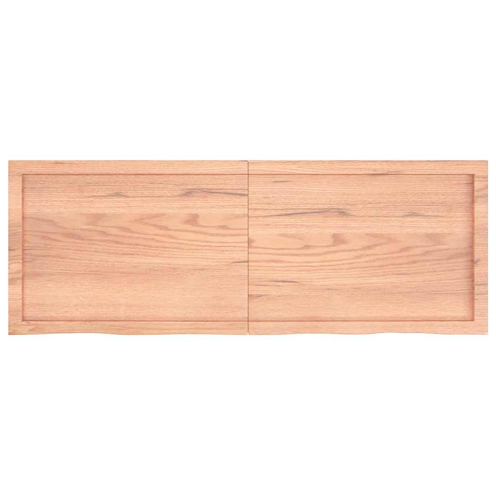 Væghylde 140x50x(2-6) Cm Behandlet Massivt Egetræ - Billede 2