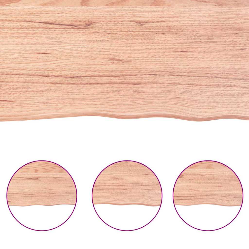 Væghylde 140x50x(2-6) Cm Behandlet Massivt Egetræ - Billede 5
