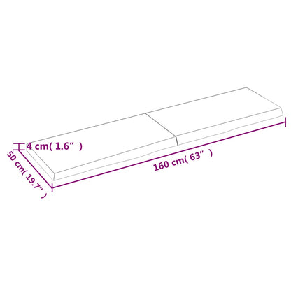 Væghylde 160x50x(2-4) Cm Behandlet Massivt Egetræ - Billede 9