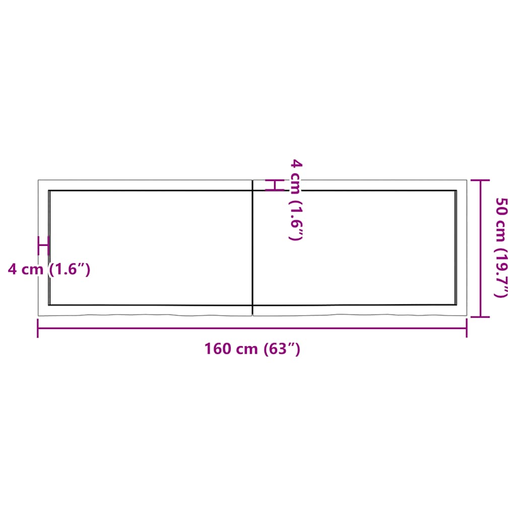 Væghylde 160x50x(2-6) Cm Behandlet Massivt Egetræ - Billede 10