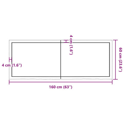 Væghylde 160x60x(2-4) Cm Behandlet Massivt Egetræ - Billede 10