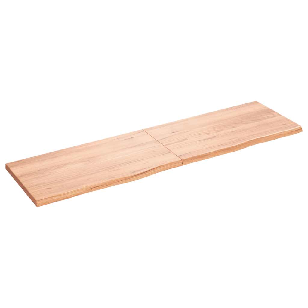 Væghylde 180x50x(2-4) Cm Behandlet Massivt Egetræ - Hovedbillede