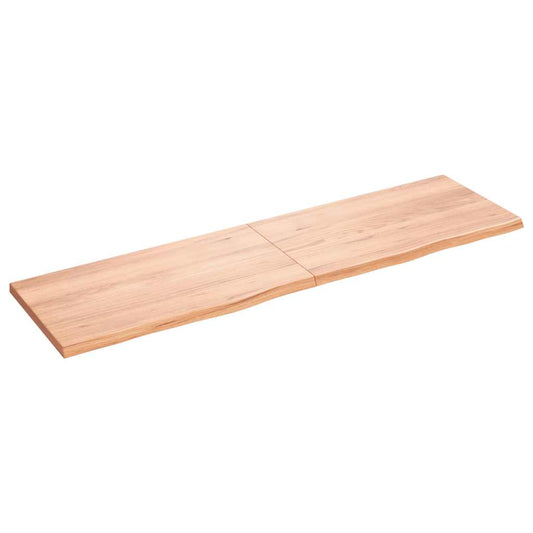 Væghylde 180x50x(2-4) Cm Behandlet Massivt Egetræ - Hovedbillede