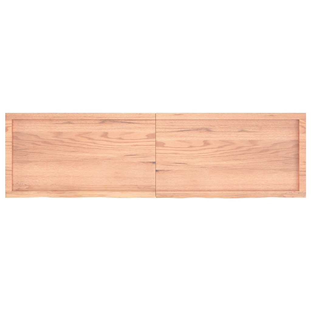Væghylde 180x50x(2-4) Cm Behandlet Massivt Egetræ - Billede 2