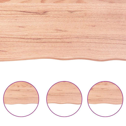 Væghylde 180x50x(2-4) Cm Behandlet Massivt Egetræ - Billede 3