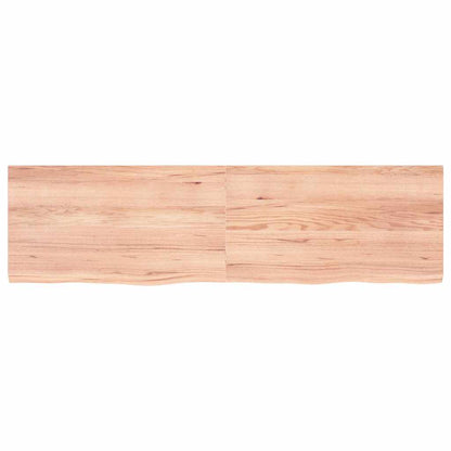 Væghylde 180x50x(2-4) Cm Behandlet Massivt Egetræ - Billede 5