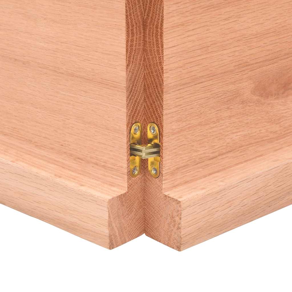 Væghylde 180x50x(2-4) Cm Behandlet Massivt Egetræ - Billede 7