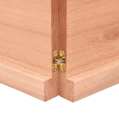 Væghylde 180x60x(2-4) Cm Behandlet Massivt Egetræ - Billede 4