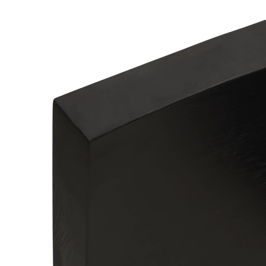 Væghylde 100x30x(2-6) Cm Behandlet Massivt Egetræ Mørkebrun - Billede 8