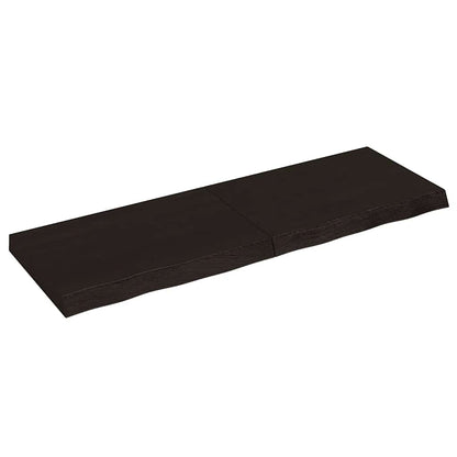 Væghylde 120x40x(2-6) Cm Behandlet Massivt Egetræ
