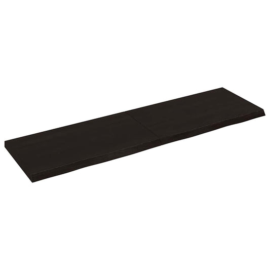 Væghylde 140x40x(2-4) Cm Behandlet Massivt Egetræ Mørkebrun - Hovedbillede