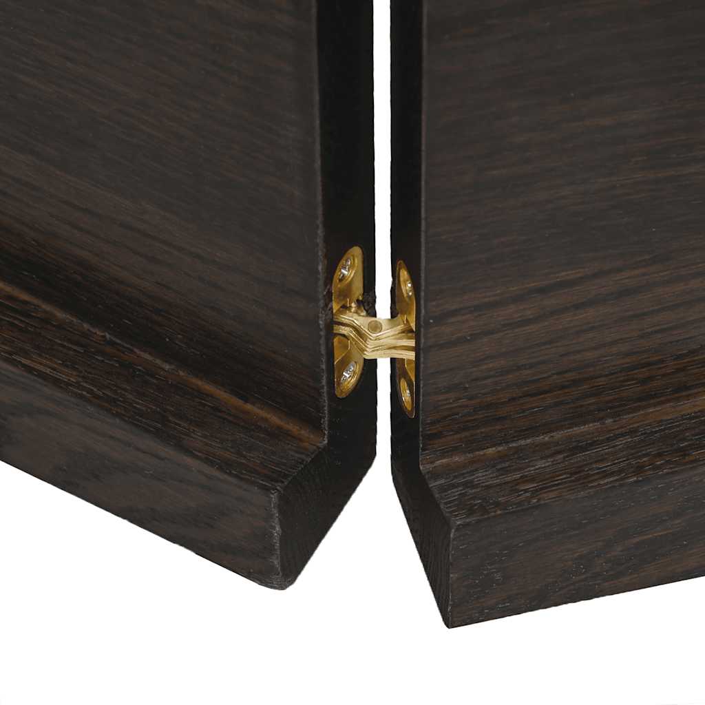 Væghylde 140x40x(2-4) Cm Behandlet Massivt Egetræ Mørkebrun - Billede 4