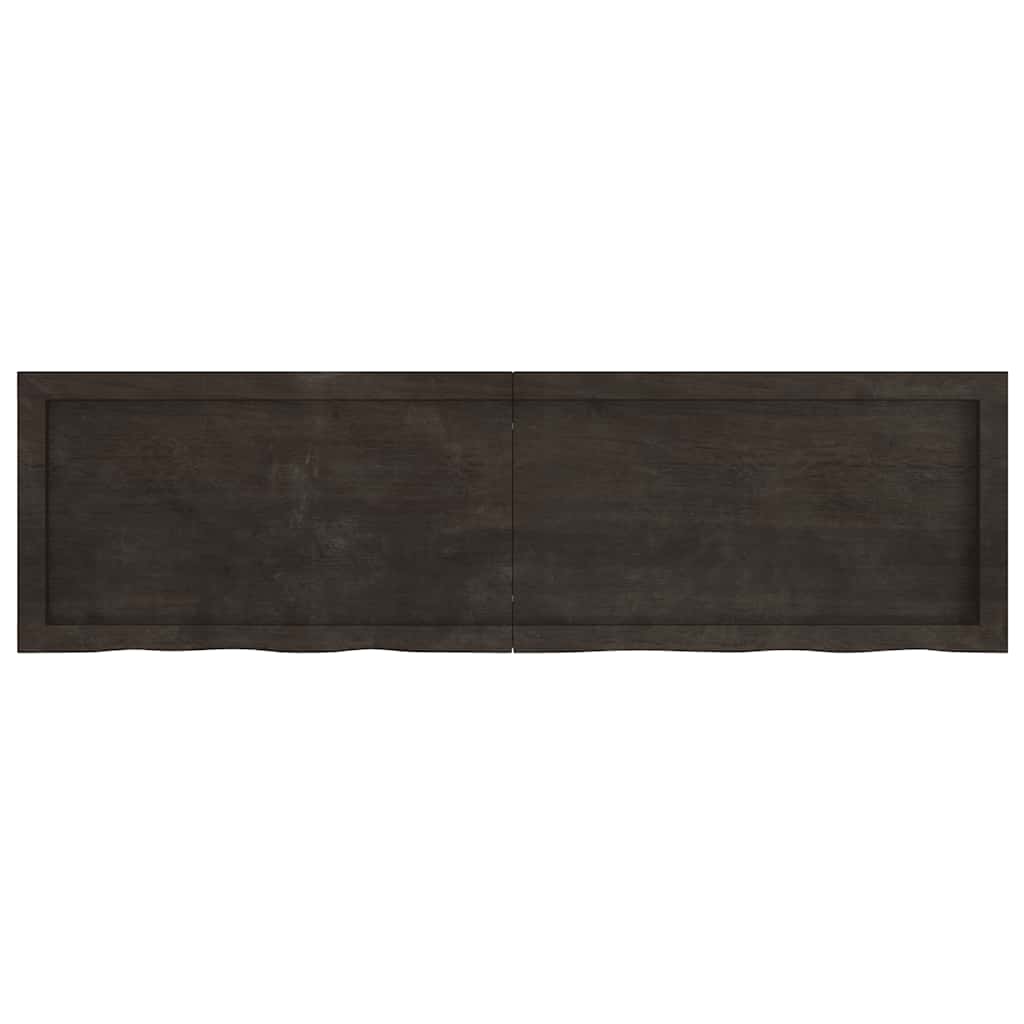 Væghylde 140x40x(2-6) Cm Behandlet Massivt Egetræ Mørkebrun - Billede 2