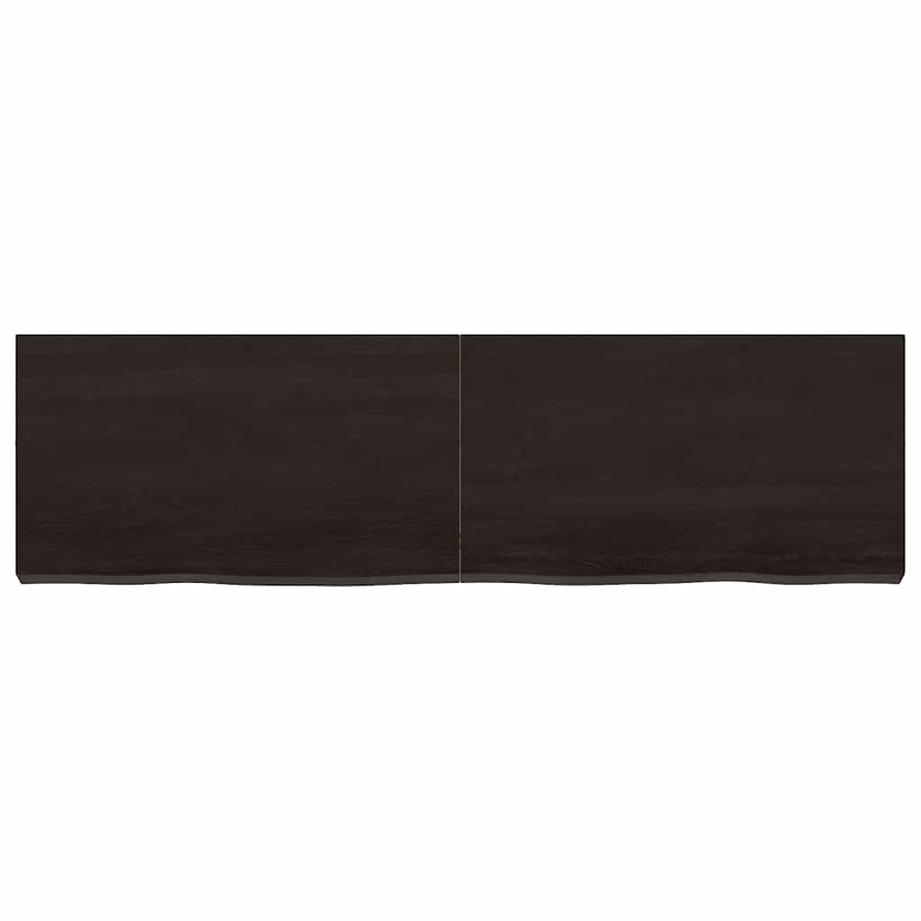 Væghylde 140x40x(2-6) Cm Behandlet Massivt Egetræ Mørkebrun - Billede 3
